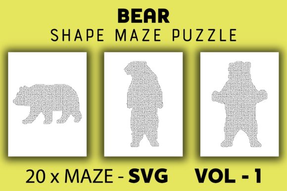 20 Bear Shape Maze Puzzle SVG Vol - 1: A Creative and Engaging Resource for Various Projects