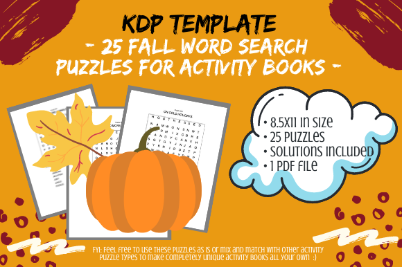25 Assorted Fall Word Search KDP Puzzles: A Perfect Addition to Your Activity Book
