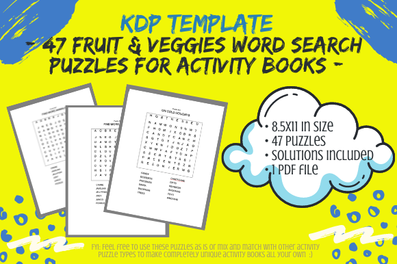 47 Fruit Veggie Word Search Puzzles