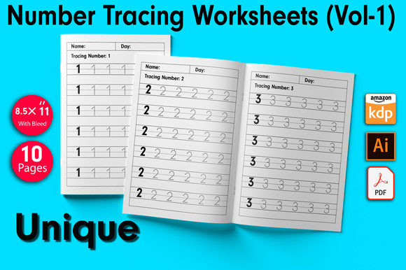 Number Tracing Worksheets Vol-1: Perfect for Kids