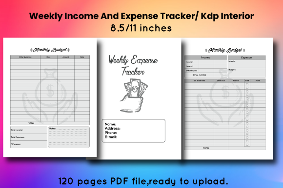Weekly Income Expense Tracker for Kdp